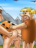 Stone Age gay fuckers Flintstones in dirty action
